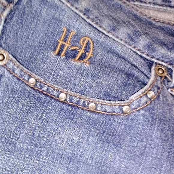 Harley Davidson Women's Sz 6/34 Boot Cut Denim Jeans - Picture 4 of 6
